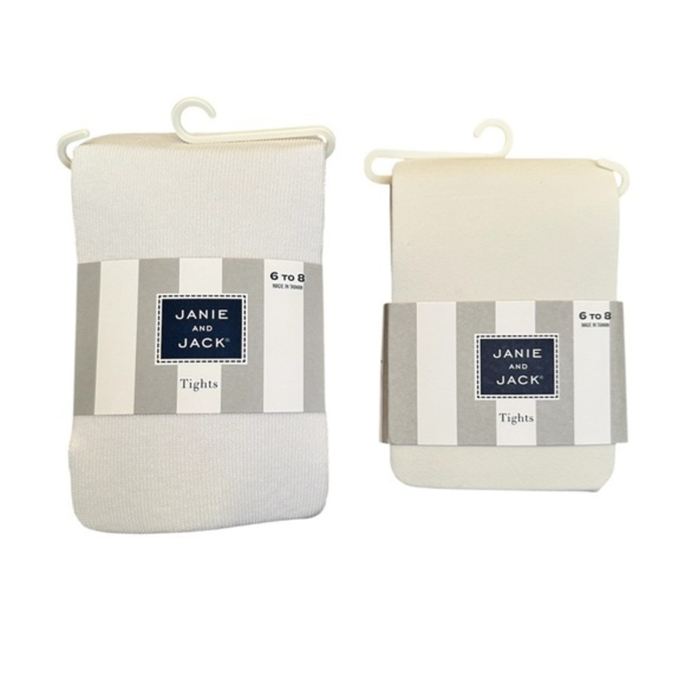 Janie and Jack Cream Tights Duo